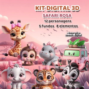 Kit Digital Safari Rosa