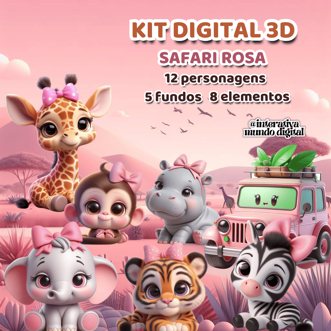 Kit Digital Safari Rosa