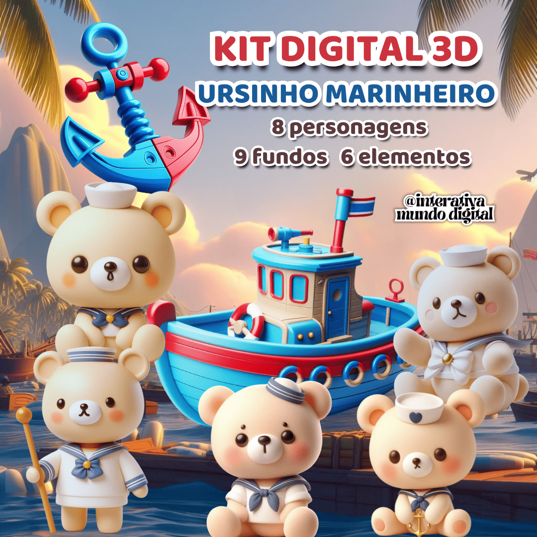 Kit Digital Ursinho Marinheiro