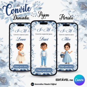 Convite e Manual Interativo para Daminha, Pajem e Florista