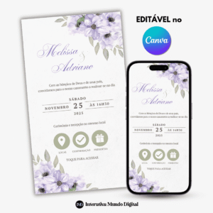 Convite Interativo de Casamento Lavanda