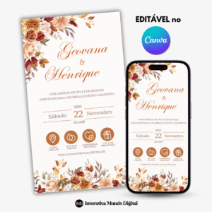 Convite Interativo de Casamento Terracota