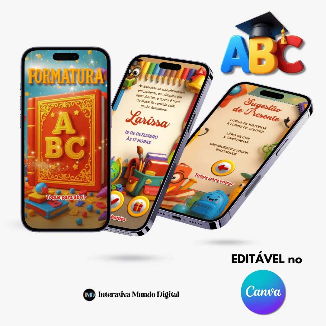 Convite Online de Formatura ABC Livro Vermelho