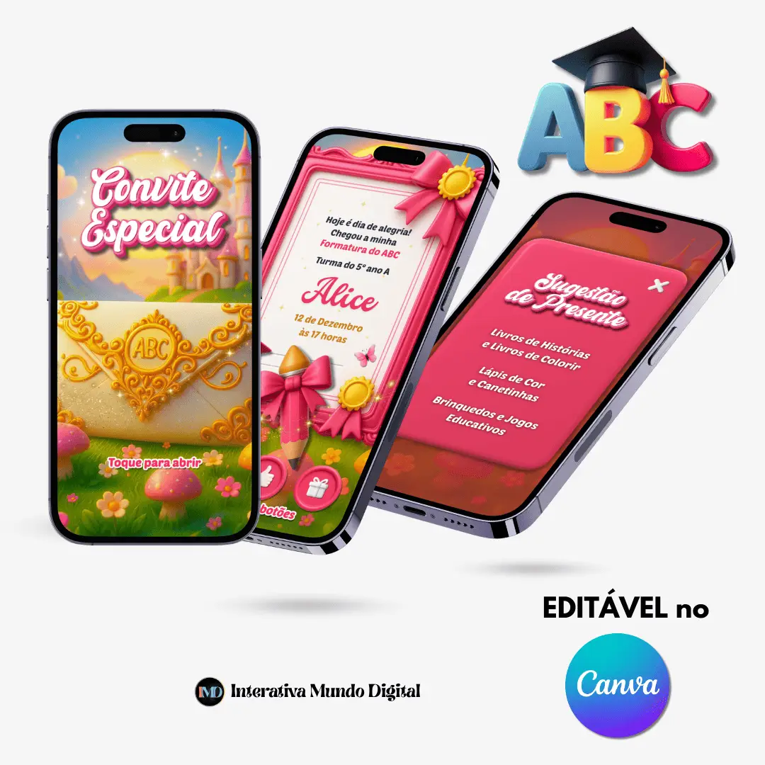 Convite Online de Formatura ABC Rosa