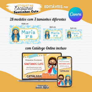 Etiquetas Escolares Santinhos Cute