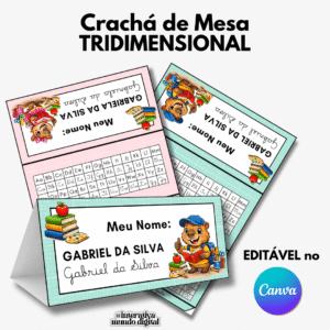 Crachá de Mesa Escolar Tridimensional
