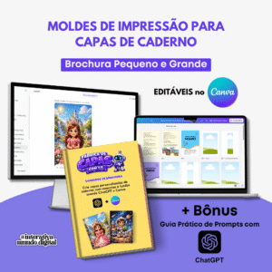 Moldes de Impressão Editáveis para Capas de Caderno