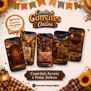 Combo de Convites Online Arraiá e Festa Julina
